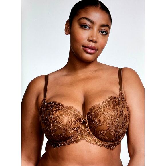 The Fabulous by Victoria's Secret Lace Full-Cup Bra Caramel 40DD - Picture 1 of 16
